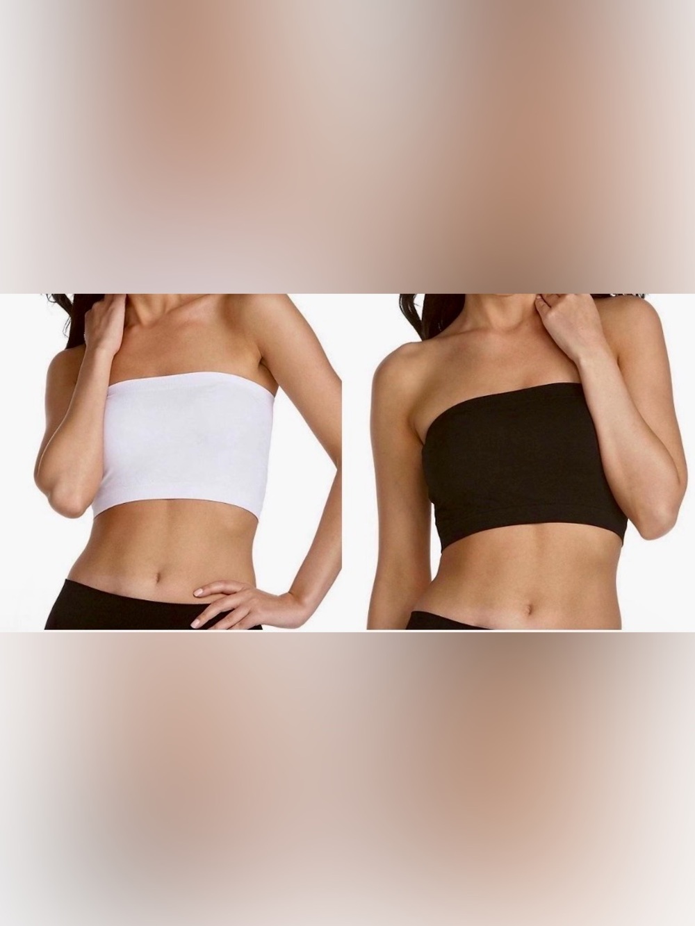 Sugarlips set of 3 Bandeaus: Black, White and Beige